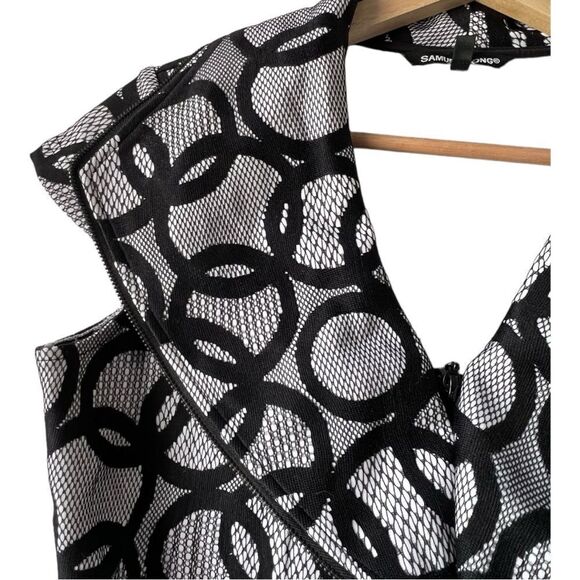 Samuel Dong Dress midi mini black white luxu Zipper elegant formal midi XS - Picture 4 of 16